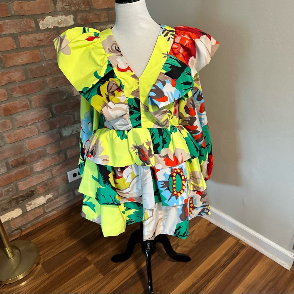 Christopher John Rogers Target Collaboration Vibrant Yellow and Green Dress